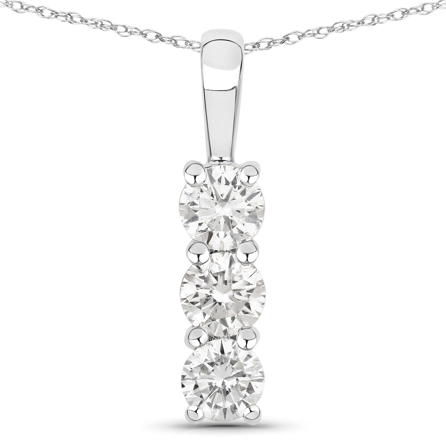 0.51 Carat Genuine Lab Grown Diamond 14K White Gold Pendant  DestGlow