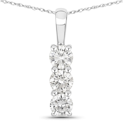 0.51 Carat Genuine Lab Grown Diamond 14K White Gold Pendant  DestGlow