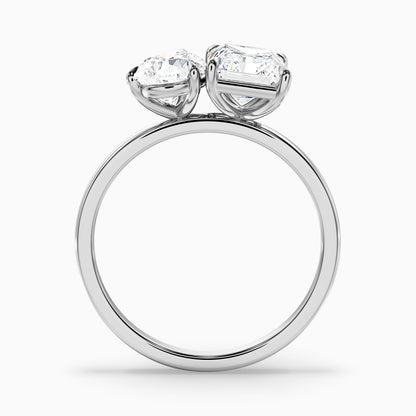 Wendy Toi Et Moi Ring in 10k Yellow Gold With Pear and Radiant Two Stone Moissanite Diamond (1 Ct. Tw.)
