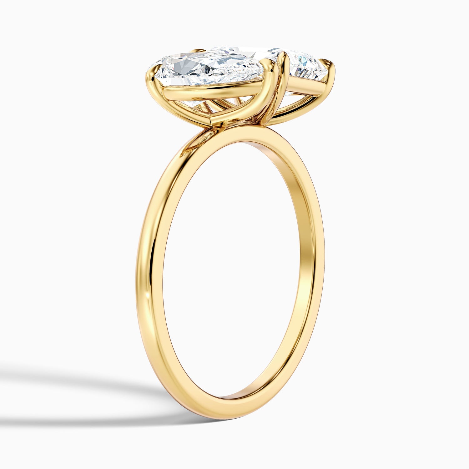 Wendy Toi Et Moi Ring in 925 Sterling Silver With Pear and Radiant Two Stone Lab Grown Diamond (2.5 Ct. Tw.)