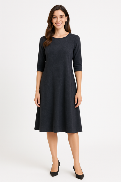 Classic Knee Length A-Line T-Shirt Dress by Kosher Casual USA
