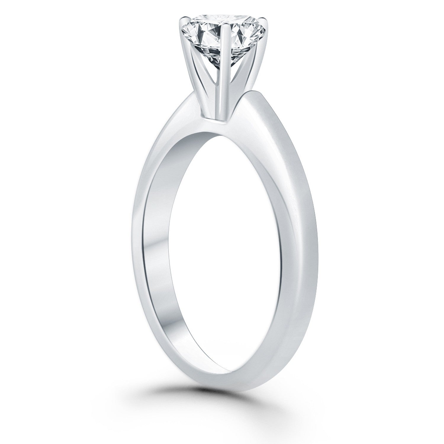 14k White Gold Solitaire Cathedral Engagement Ring by Bids.com