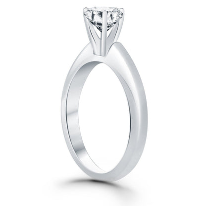 14k White Gold Solitaire Cathedral Engagement Ring by Bids.com