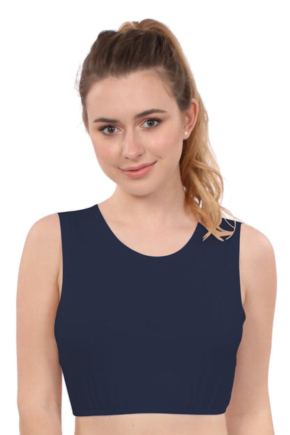 Cropped Layering Tank with Full Shoulder Coverage and Jewel Neckline by Kosher Casual USA