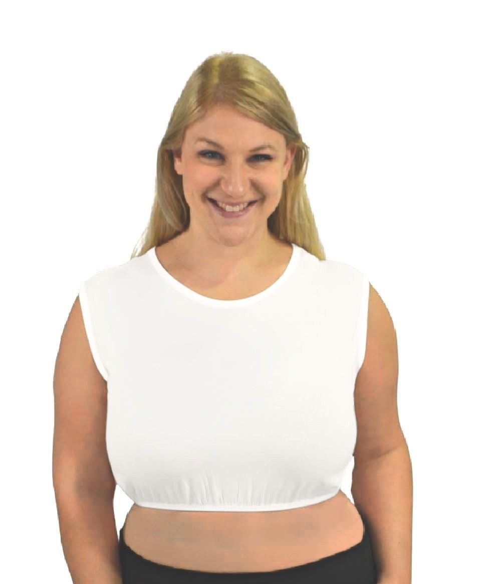 Cropped Layering Tank with Full Shoulder Coverage and Jewel Neckline by Kosher Casual USA