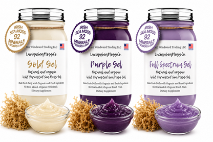 Organic Pure Sea Moss Gel Bundle: Gold, Purple, Full Spectrum by Seamoss Global