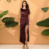 Women Clothing Sexy Solid Color Sequ Dress High Split by Ragazza