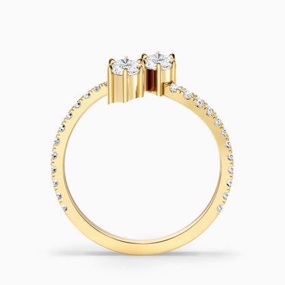 Caren Toi Et Moi Ring in 14k Rose Gold With Both Marquise Two Stone Moissanite Diamond (1.5 Ct. Tw.)