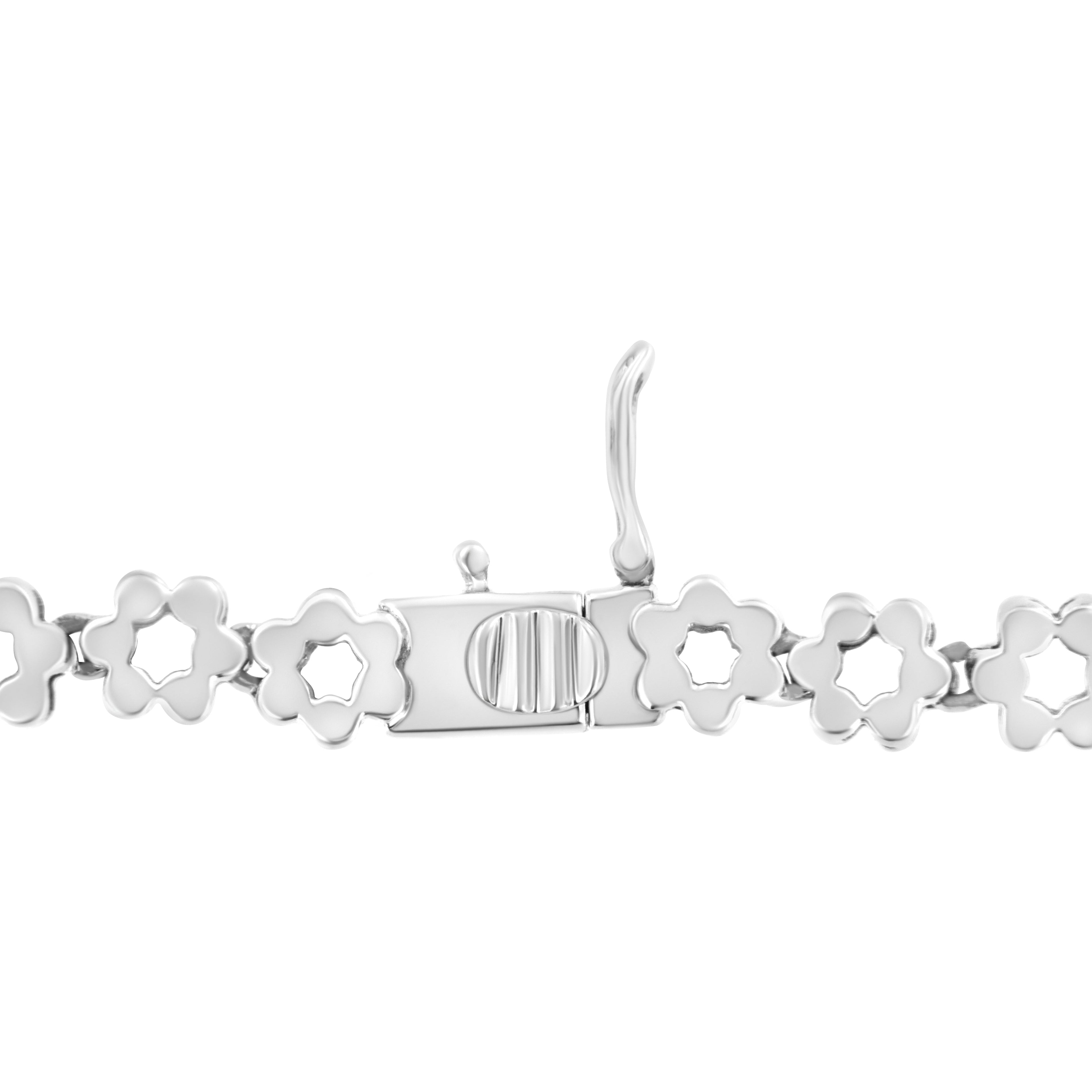 IGI Certified 14K White Gold 8.0 Cttw Pave Set Round-Cut Diamond Cluster Graduating Riviera Statement Necklace (H-I Color, I1 Clarity) by Bids.com