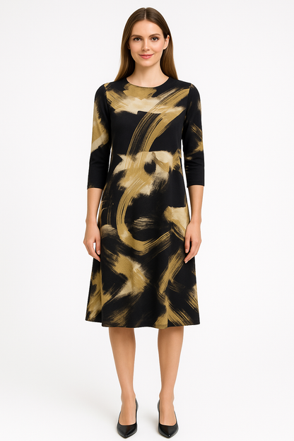 Past The Knee T-Shirt Dress - Comfortable A-Line Silhouette by Kosher Casual USA