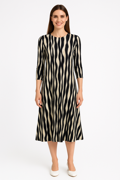 Past The Knee T-Shirt Dress - Comfortable A-Line Silhouette by Kosher Casual USA