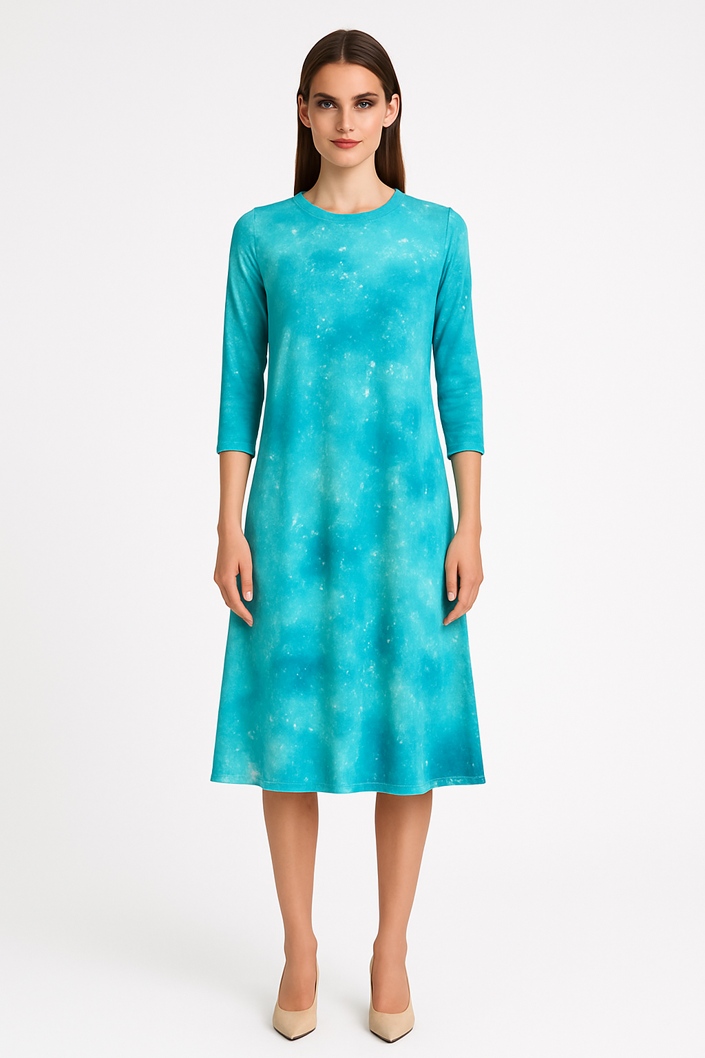 Past The Knee T-Shirt Dress - Comfortable A-Line Silhouette by Kosher Casual USA
