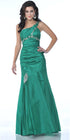 CLEARANCE - Cinderella Divine 1646 Long Dress Taffeta One Shoulder (Size 6) by DiscountDressShop