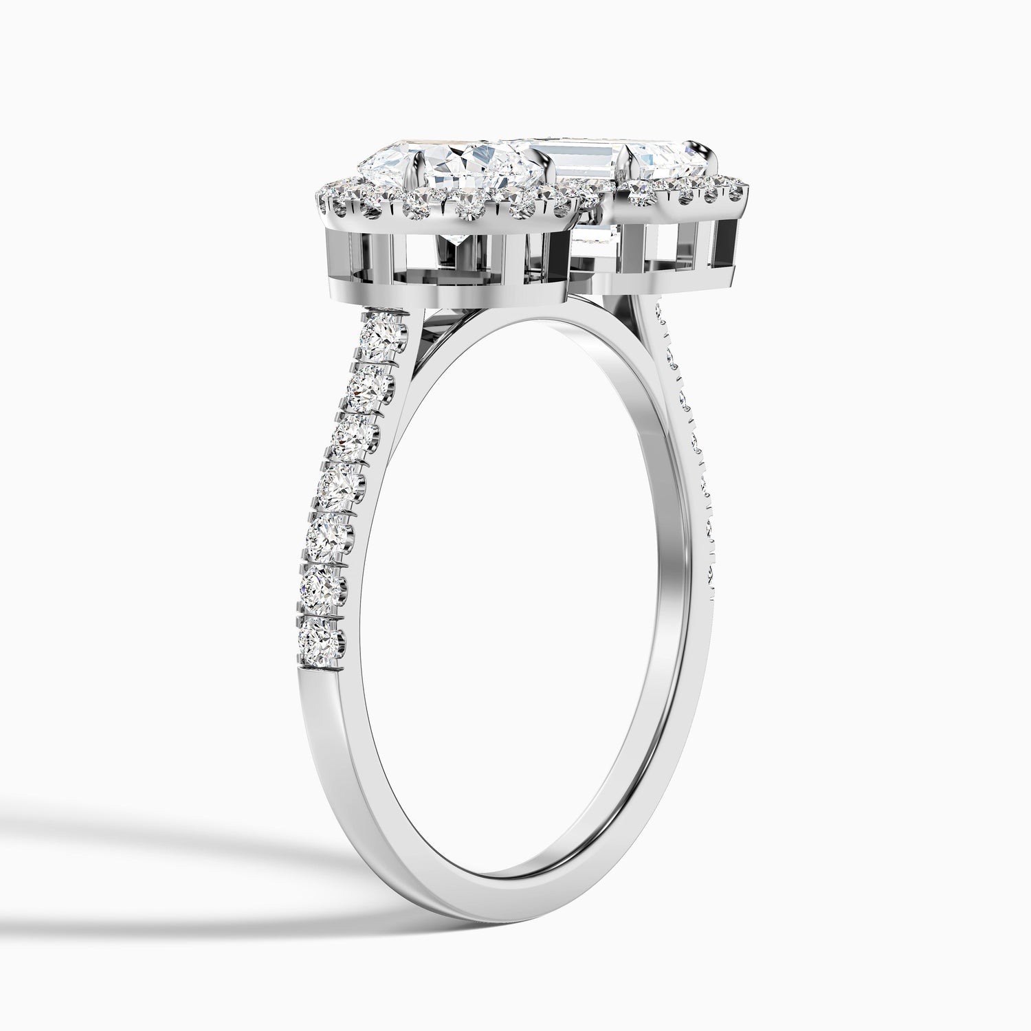 Ayana Toi Et Moi Halo Ring in 10k Rose Gold With Pear and Emerald Lab Grown Diamond (4.5 Ct. Tw.)