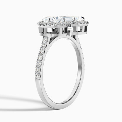 Ayana Toi Et Moi Halo Ring in 18k Rose Gold With Pear and Emerald Lab Grown Diamond (1.5 Ct. Tw.)