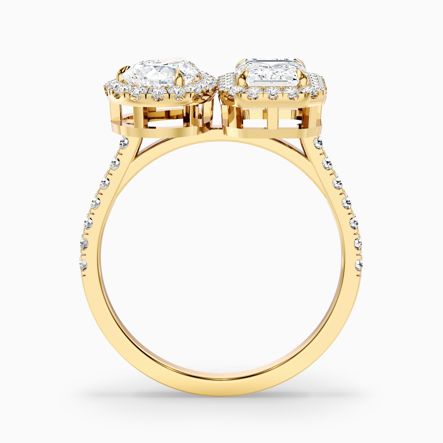 Ayana Toi Et Moi Halo Ring in 14k White Gold With Pear and Emerald Lab Grown Diamond (2.5 Ct. Tw.)