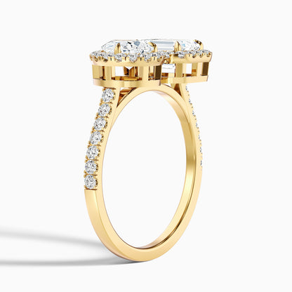 Ayana Toi Et Moi Halo Ring in 18k Rose Gold With Pear and Emerald Lab Grown Diamond (1.5 Ct. Tw.)