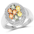 1.54 Carat Genuine Multi Sapphire .925 Sterling Silver Ring by Bids.com