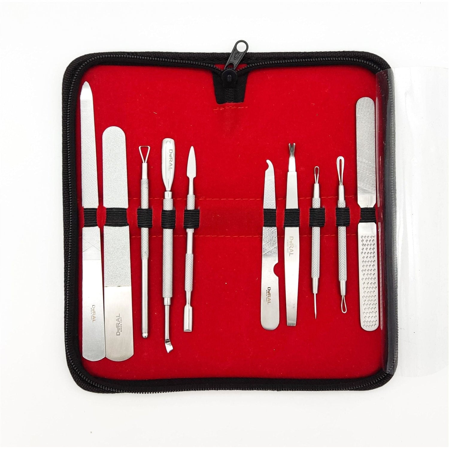 Dural Manicure/ Pedicure/Facial Complete Kit with Leather Case Stainless Steel (Grade A+) by Pasteur Pharmacy