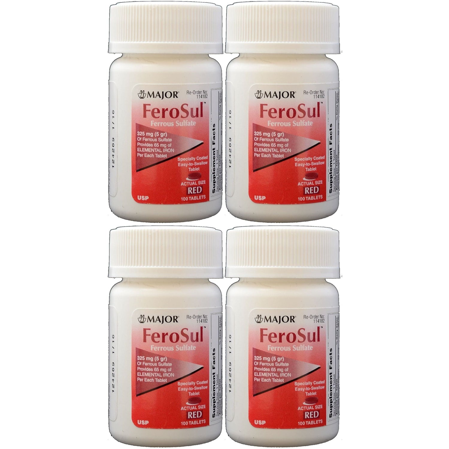 Major FeroSul Ferrous Sulfate 325mg, 100 Tablets by Pasteur Pharmacy