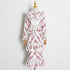 Australia Spring Retro Heavy Industry Crocheted Stand Collar Pleated Tiered Dress Ruffled Long Sleeve Dress by Ragazza