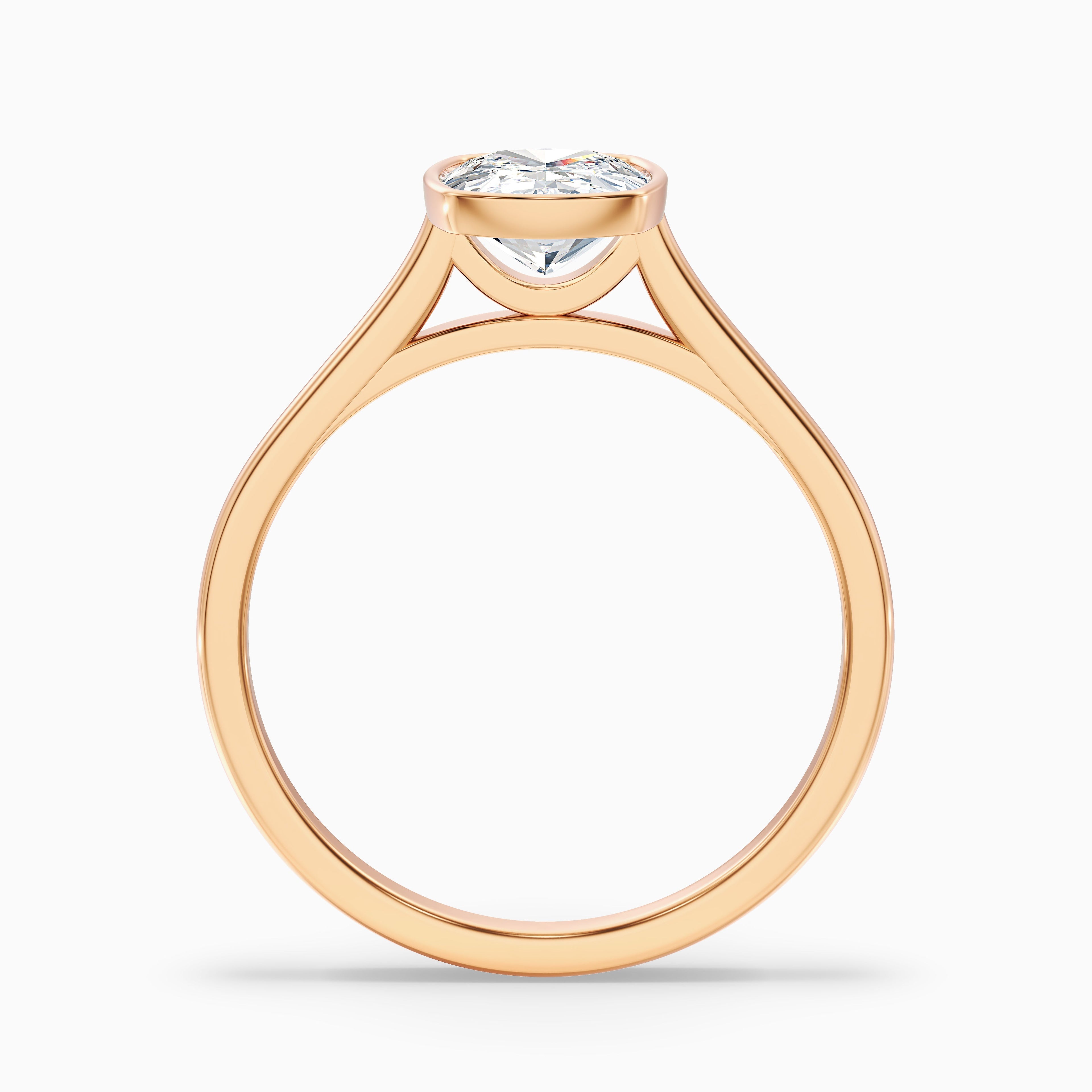 Angie 1 Carat Elongated Cushion Cut Bezel Set Moissanite Diamond Ring in 14k Rose Gold