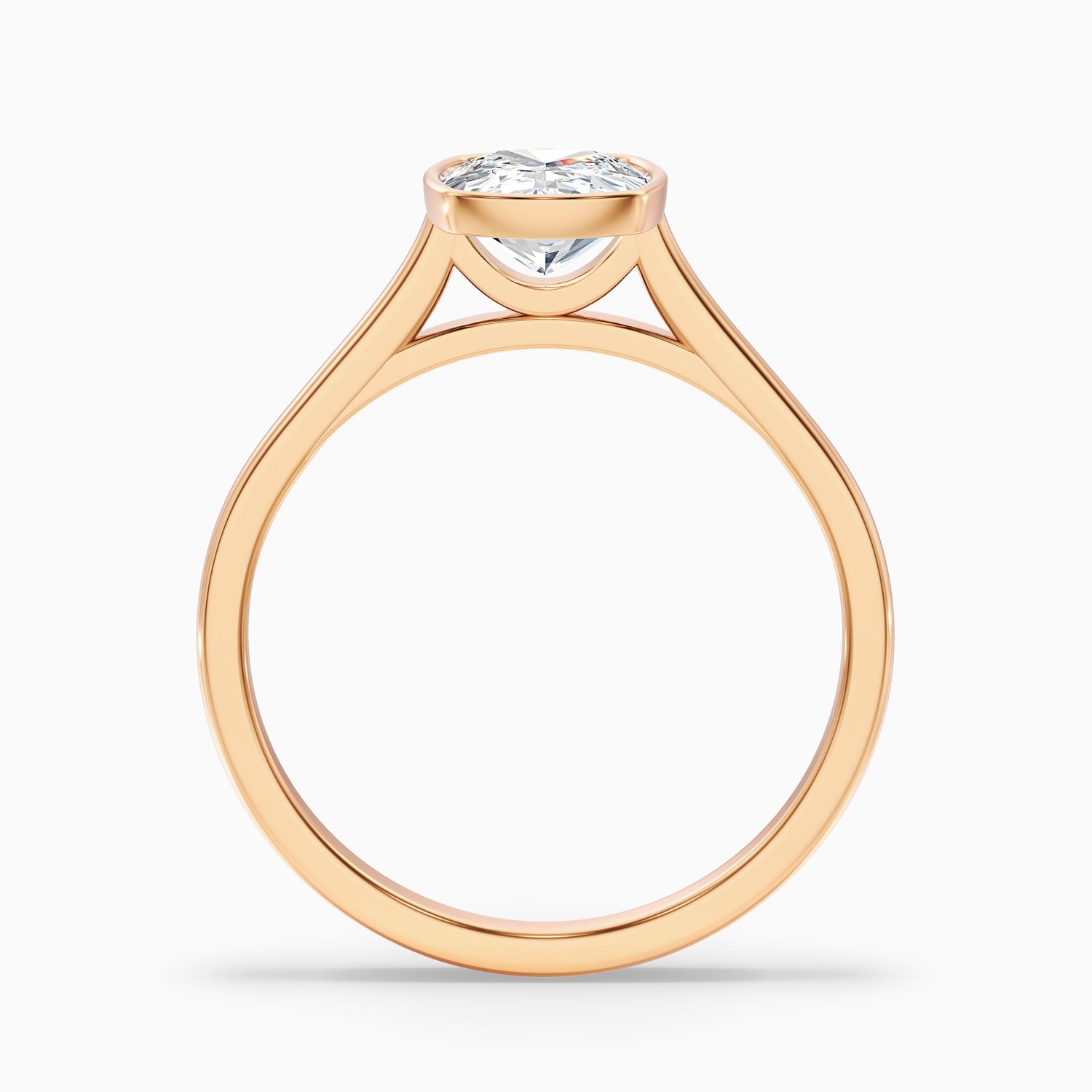 Angie 5 Carat Elongated Cushion Cut Bezel Set Moissanite Diamond Ring in 10k Yellow Gold