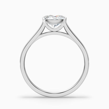 Angie 3 Carat Elongated Cushion Cut Bezel Set Lab Grown Diamond Ring in 925 Sterling Silver
