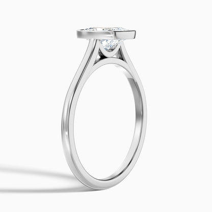 Angie 4 Carat Elongated Cushion Cut Bezel Set Moissanite Diamond Ring in 14k Rose Gold