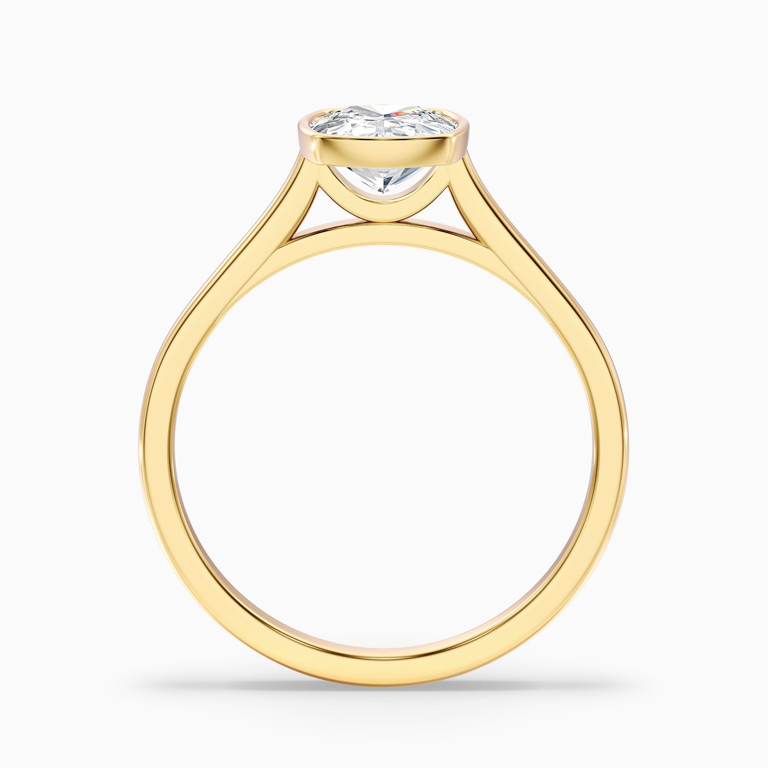 Angie 3 Carat Elongated Cushion Cut Bezel Set Lab Grown Diamond Ring in 925 Sterling Silver