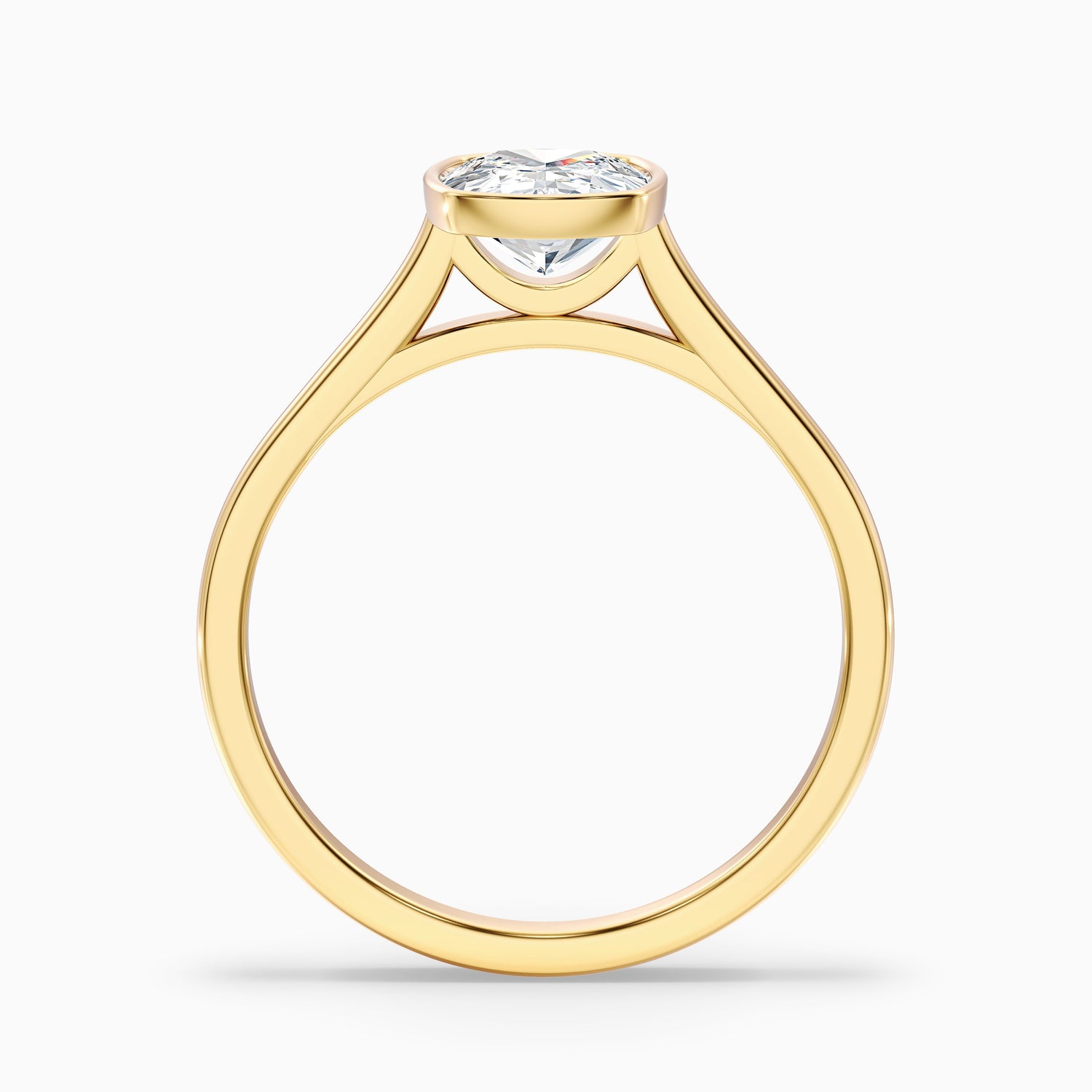 Angie 1 Carat Elongated Cushion Cut Bezel Set Moissanite Diamond Ring in 14k Rose Gold