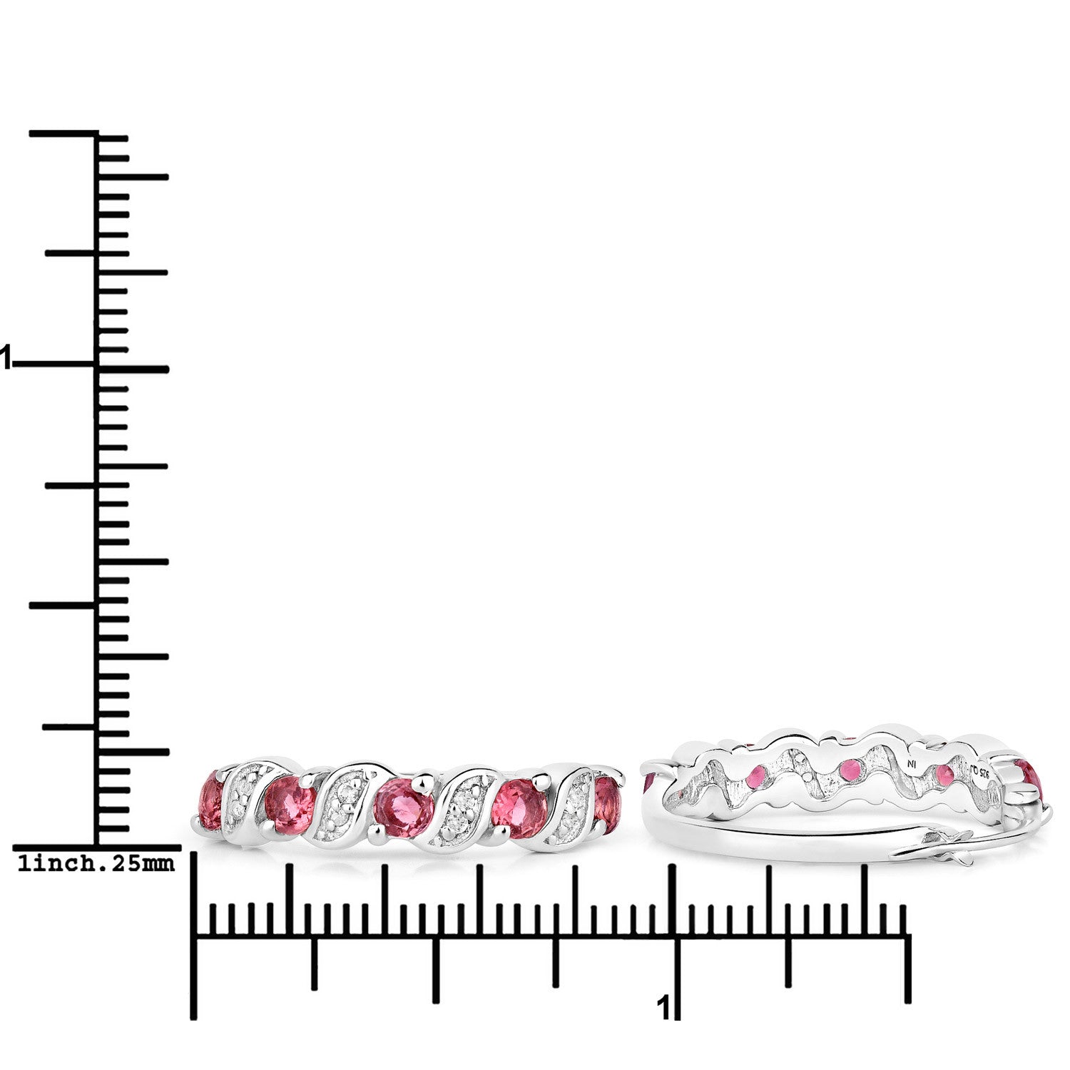 1.28 Carat Genuine Pink Tourmaline and White Topaz .925 Sterling Silver Earrings  DestGlow