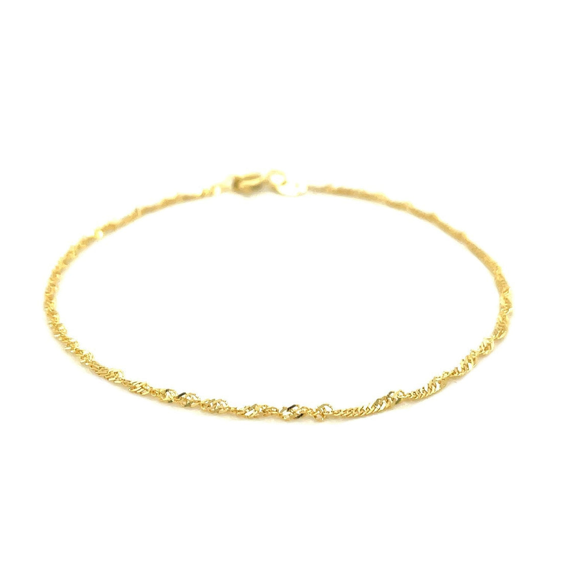10k Yellow Gold Singapore Bracelet 1.5mm  DestGlow