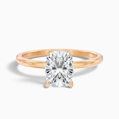 Lynda 1.5 Carat Elongated Cushion Cut Hidden Halo Moissanite Diamond Ring in 925 Sterling Silver