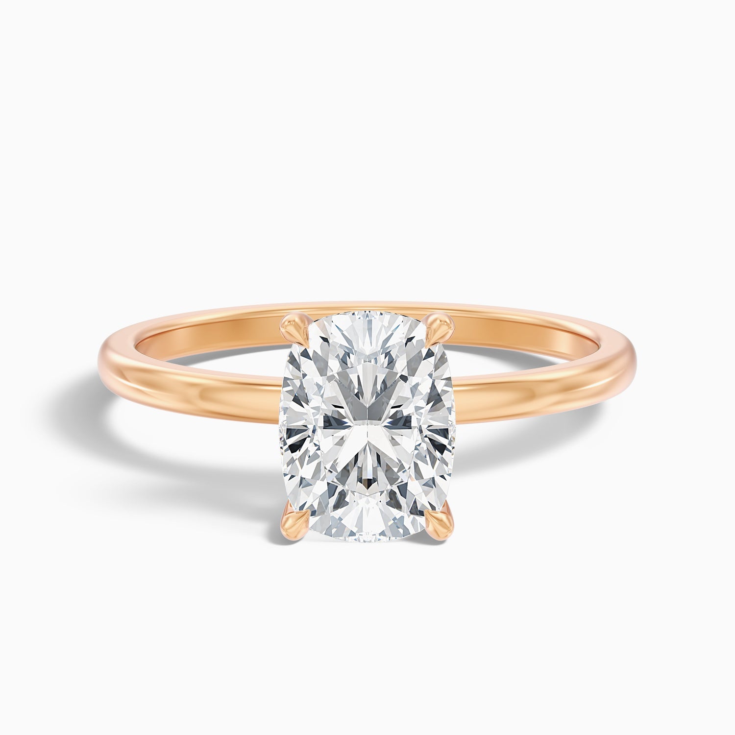 Lynda 1.5 Carat Elongated Cushion Cut Hidden Halo Lab Grown Diamond Ring in 925 Sterling Silver