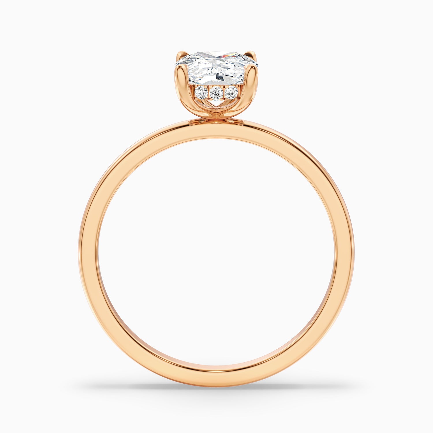 Lynda 1.5 Carat Elongated Cushion Cut Hidden Halo Lab Grown Diamond Ring in 10k White Gold