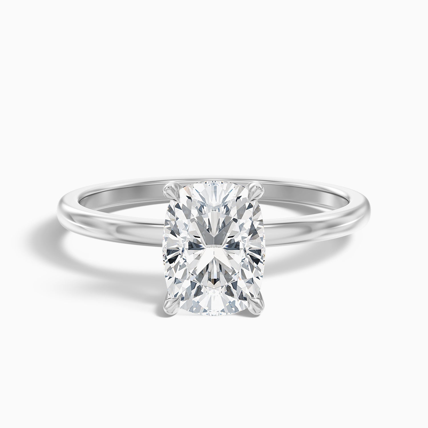 Lynda 5 Carat Elongated Cushion Cut Hidden Halo Moissanite Diamond Ring in 925 Sterling Silver