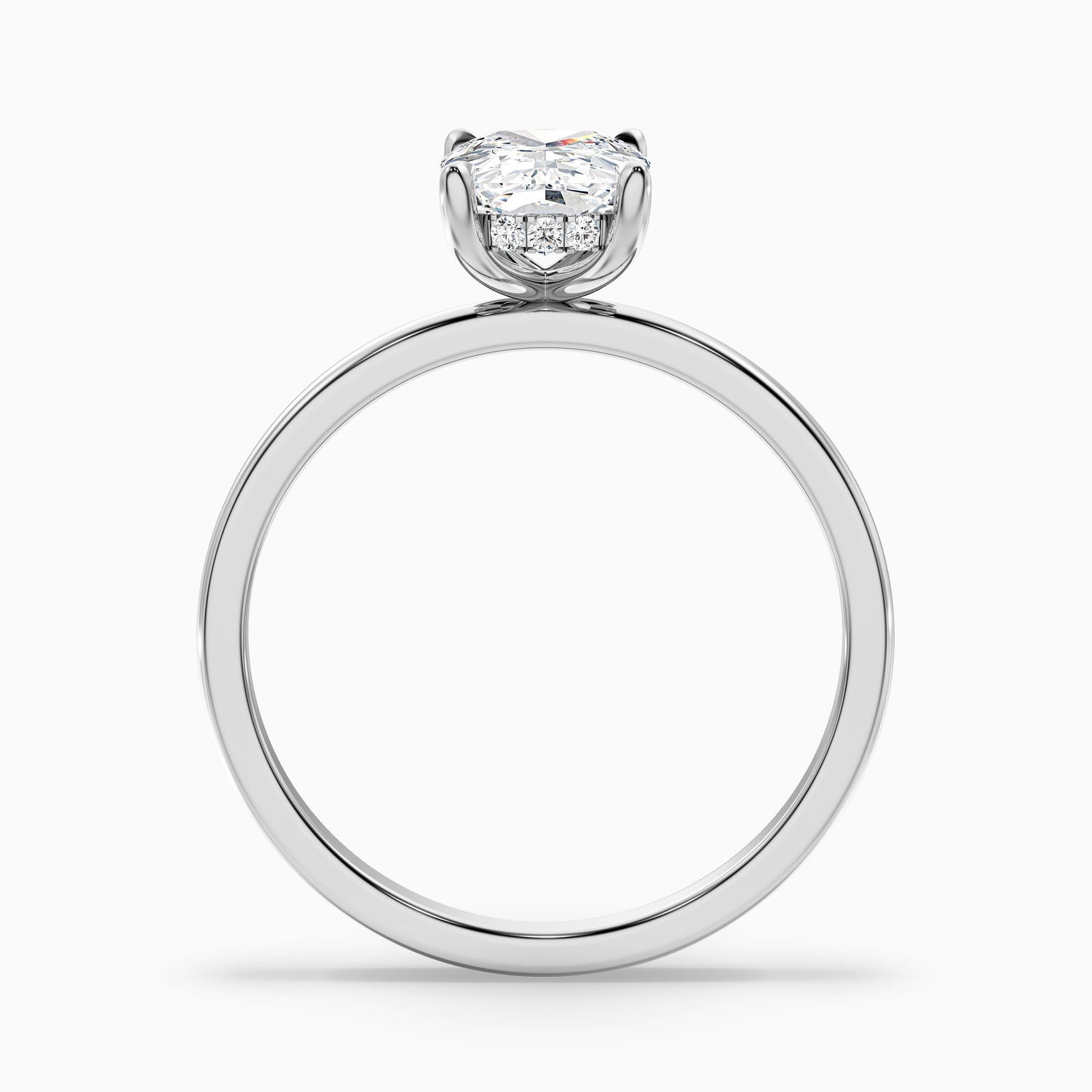 Lynda 3 Carat Elongated Cushion Cut Hidden Halo Lab Grown Diamond Ring in 14k Rose Gold