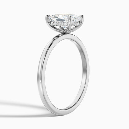 Lynda 1 Carat Elongated Cushion Cut Hidden Halo Lab Grown Diamond Ring in 14k Rose Gold