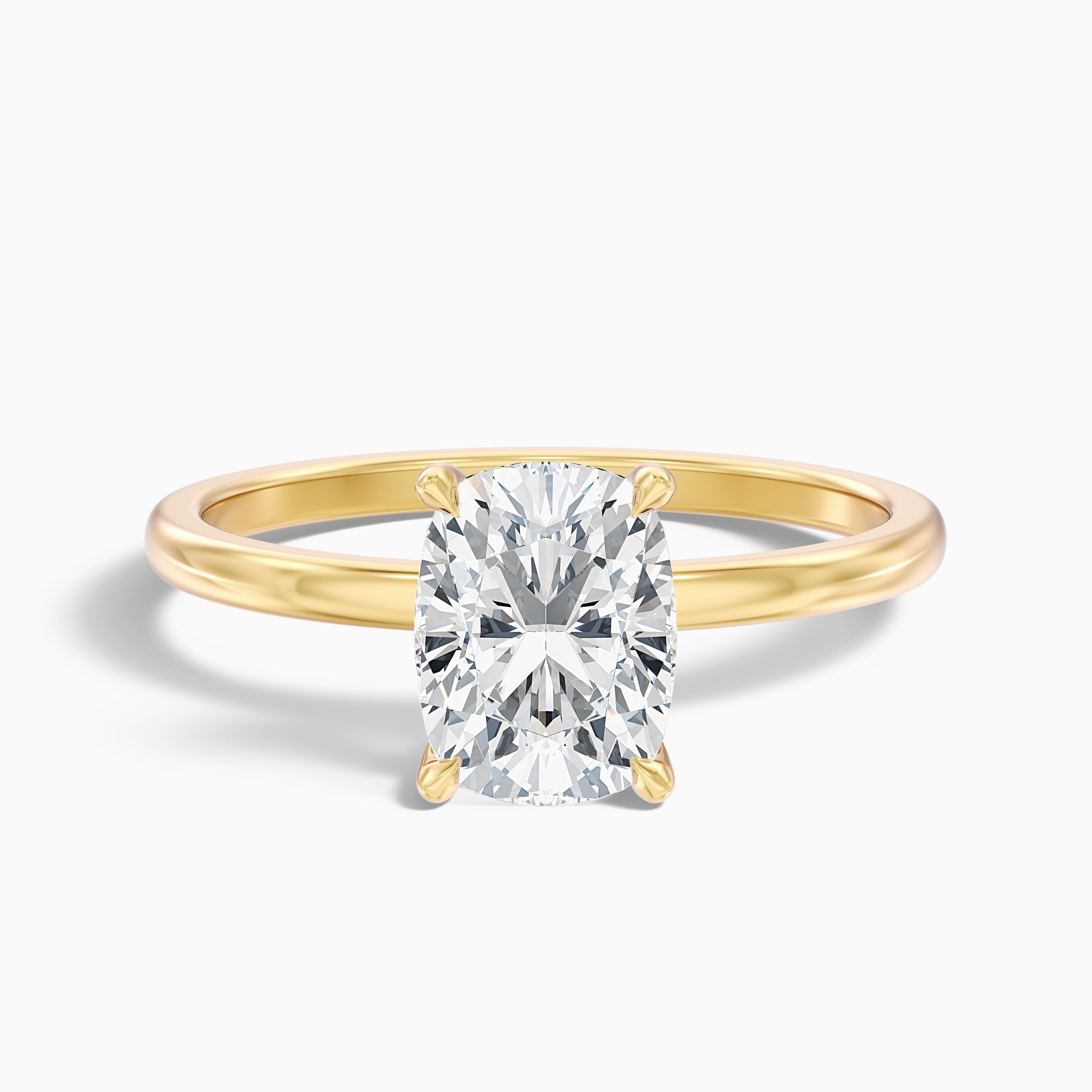 Lynda 5 Carat Elongated Cushion Cut Hidden Halo Moissanite Diamond Ring in 925 Sterling Silver