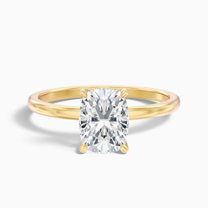 Lynda 4.5 Carat Elongated Cushion Cut Hidden Halo Moissanite Diamond Ring in 925 Sterling Silver