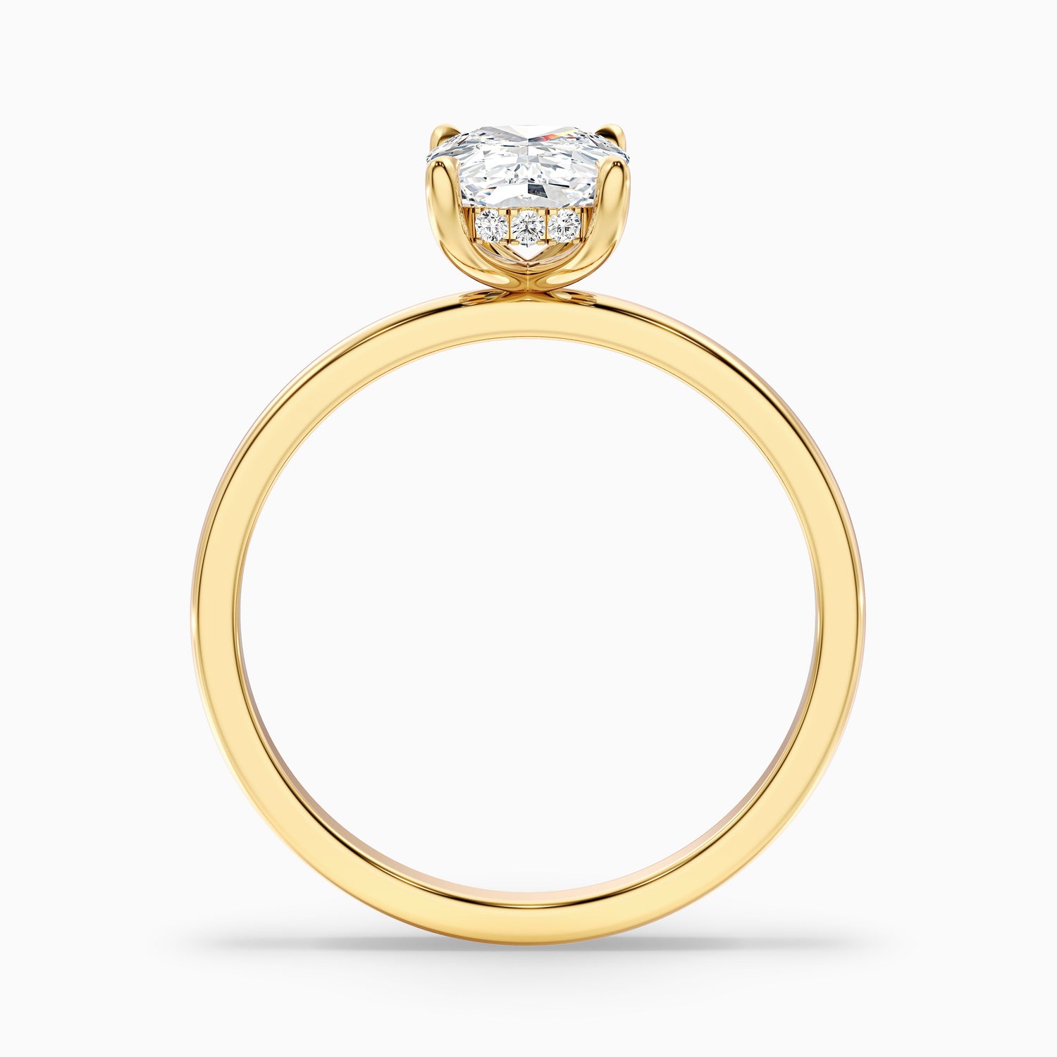 Lynda 4.5 Carat Elongated Cushion Cut Hidden Halo Lab Grown Diamond Ring in 14k Yellow Gold
