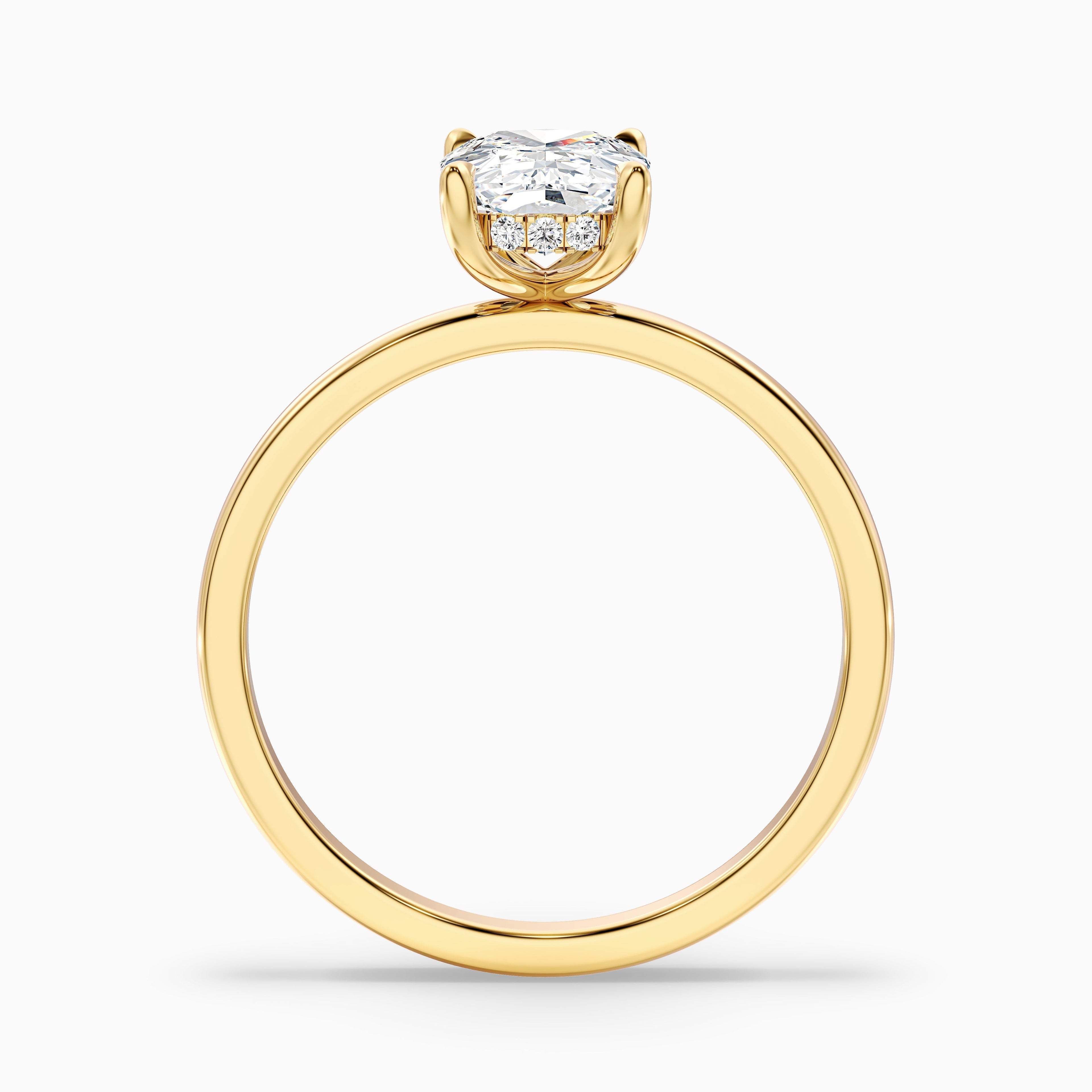 Lynda 1.5 Carat Elongated Cushion Cut Hidden Halo Moissanite Diamond Ring in 925 Sterling Silver