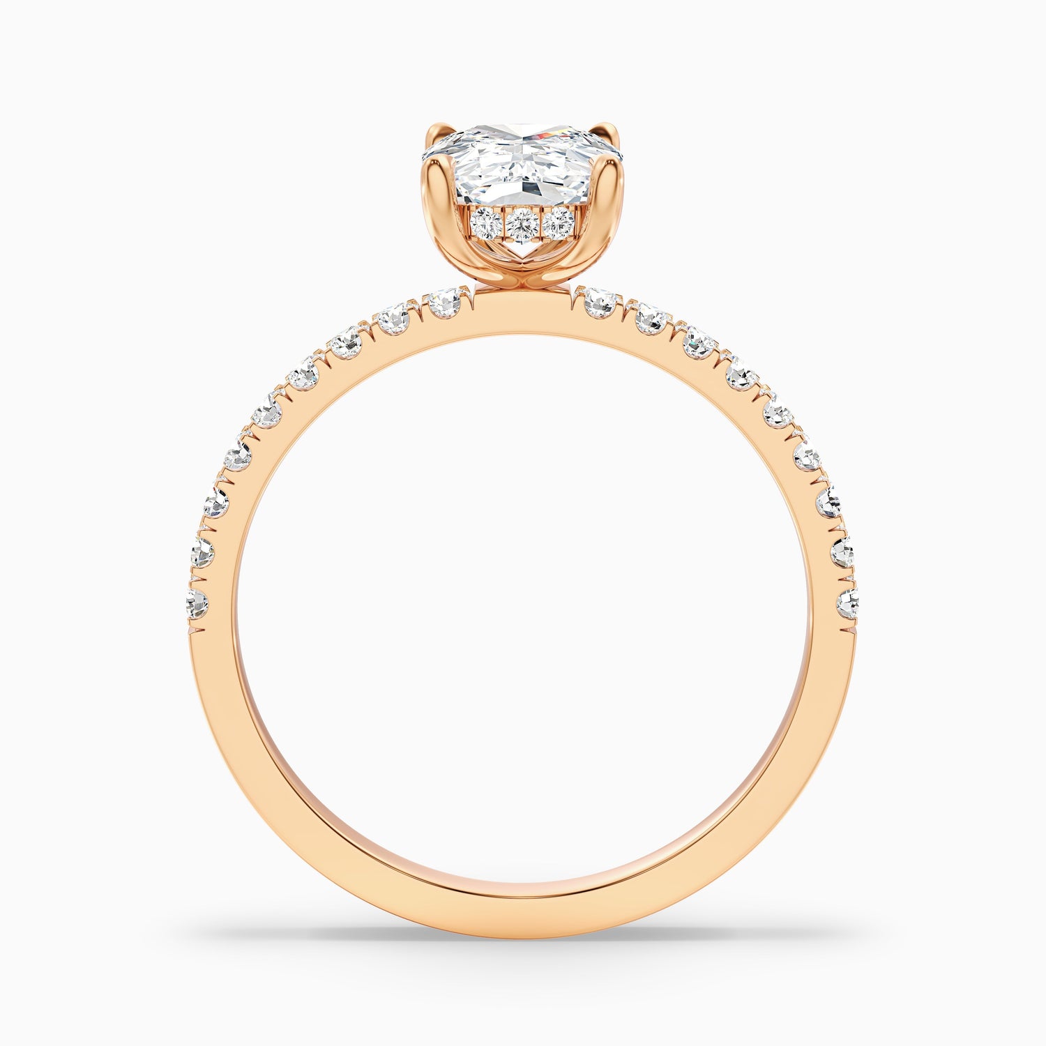 Holly 1.5 Carat Elongated Cushion Cut Hidden Halo Pave Lab Grown Diamond Ring in 925 Sterling Silver
