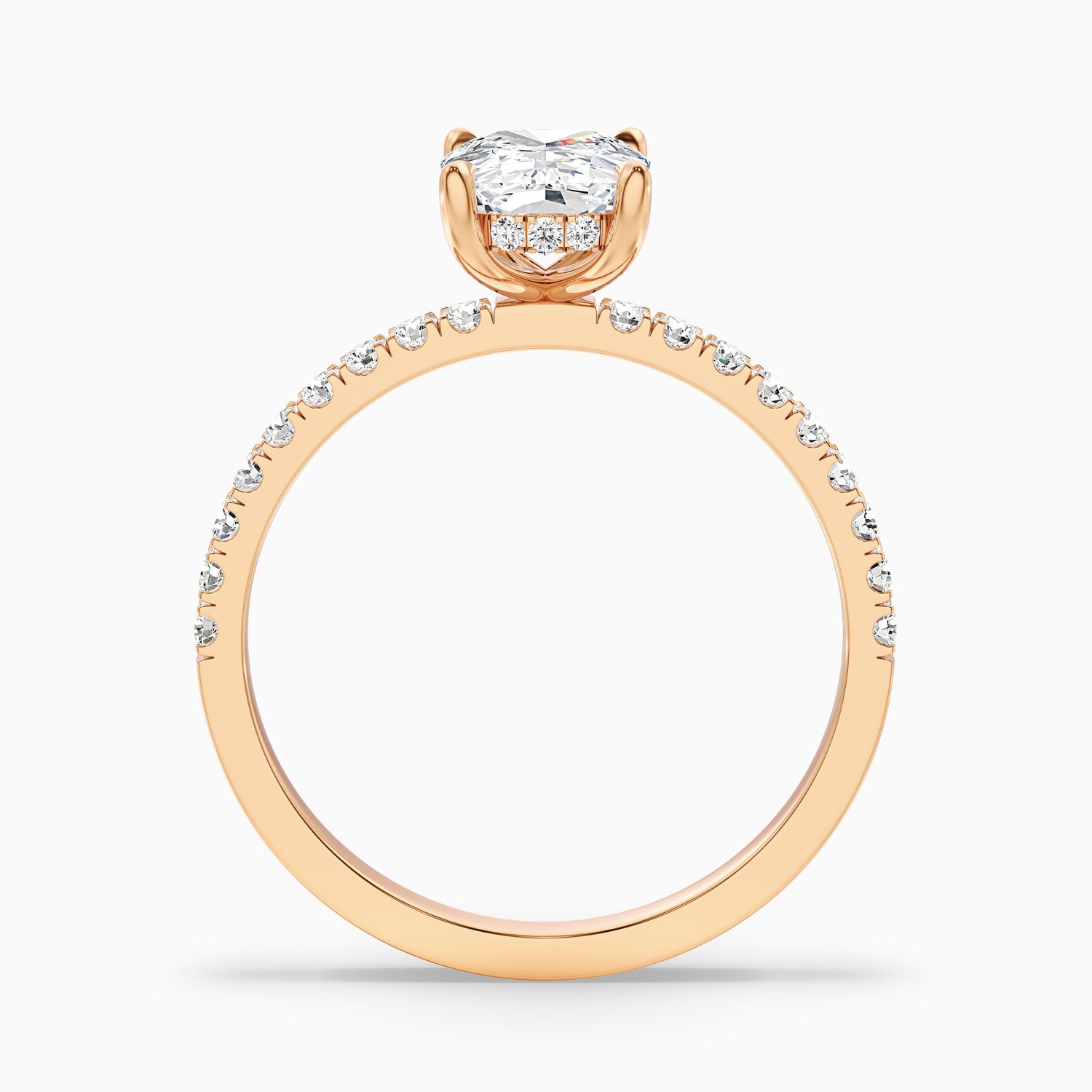 Holly 5 Carat Elongated Cushion Cut Hidden Halo Pave Moissanite Diamond Ring in 10k Yellow Gold