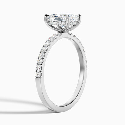 Holly 2 Carat Elongated Cushion Cut Hidden Halo Pave Lab Grown Diamond Ring in 10k Rose Gold
