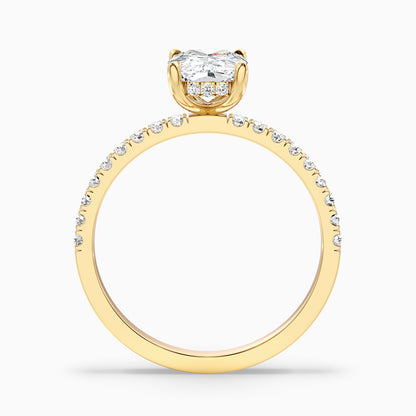 Holly 5 Carat Elongated Cushion Cut Hidden Halo Pave Lab Grown Diamond Ring in 14k White Gold