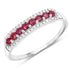 0.47 Carat Genuine Ruby and White Diamond 14K White Gold Ring by Bids.com