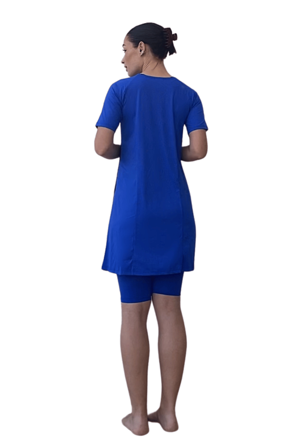 Modest Two-Piece Swim Dress Set - Elbow Sleeves with Knee-Length Leggings | UPF Protection by Kosher Casual USA