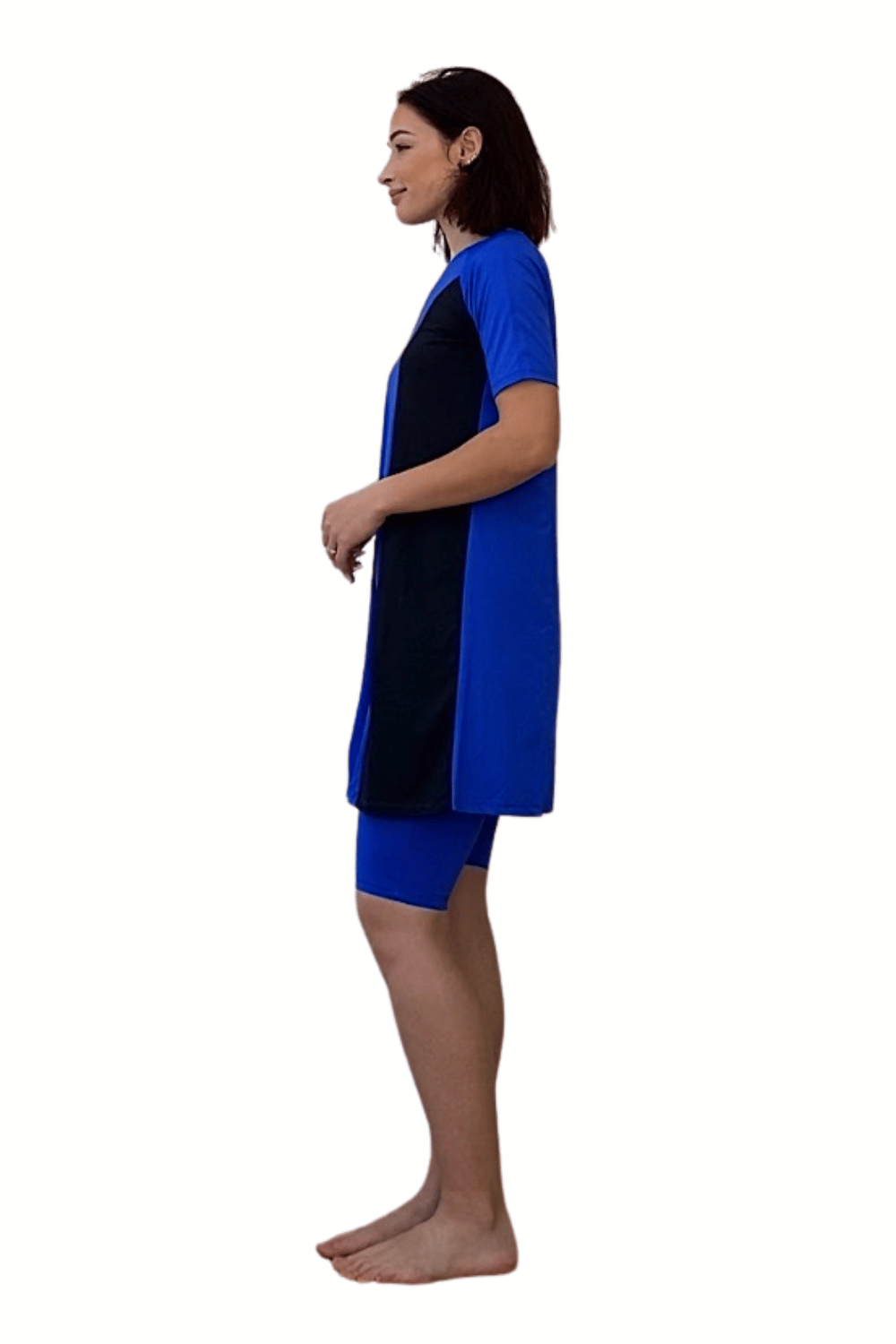 Modest Two-Piece Swim Dress Set - Elbow Sleeves with Knee-Length Leggings | UPF Protection by Kosher Casual USA